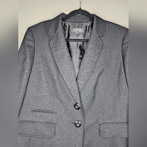 KASPER Business Office Career Blazer 2 Button Close Black Size: 16 - Picture 5 of 8